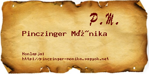 Pinczinger Mónika névjegykártya