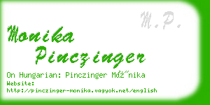 monika pinczinger business card